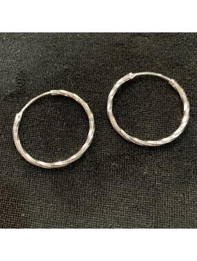 Sterling Silver 925 - Latch Earrings - SM Twisted Hoops